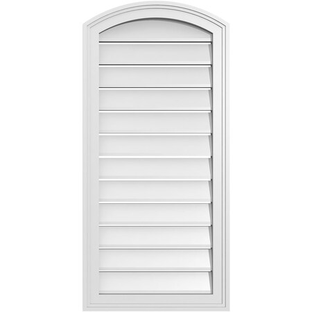 Ekena Millwork Arch Top Surface Mount PVC Gable Vent: Non-Functional, w/2"W x 1-1/2"P Brickmould Frame, 18"W x 36"H GVPAR18X3602SN